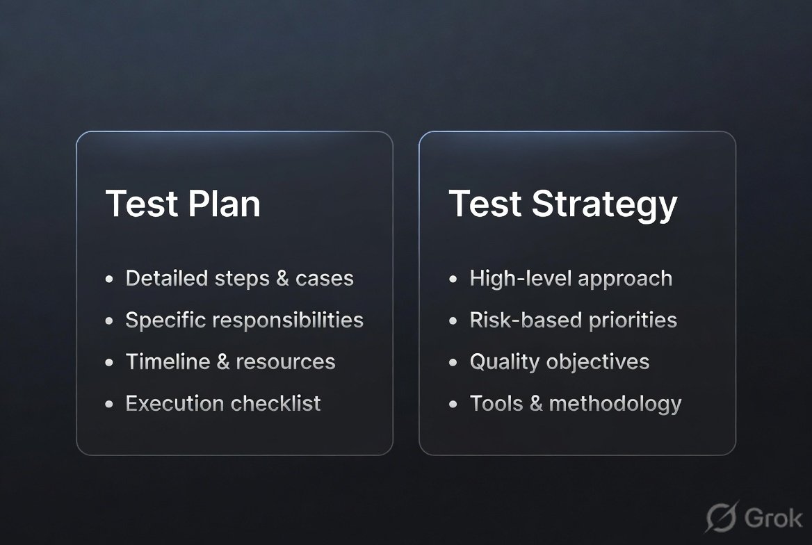 test plan vs test strategy 2026 comparison