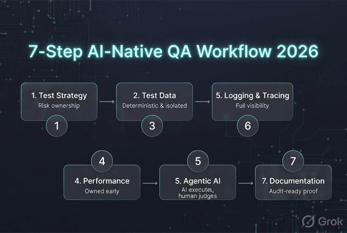 practical AI testing workflow 2026 QA engineers step by step