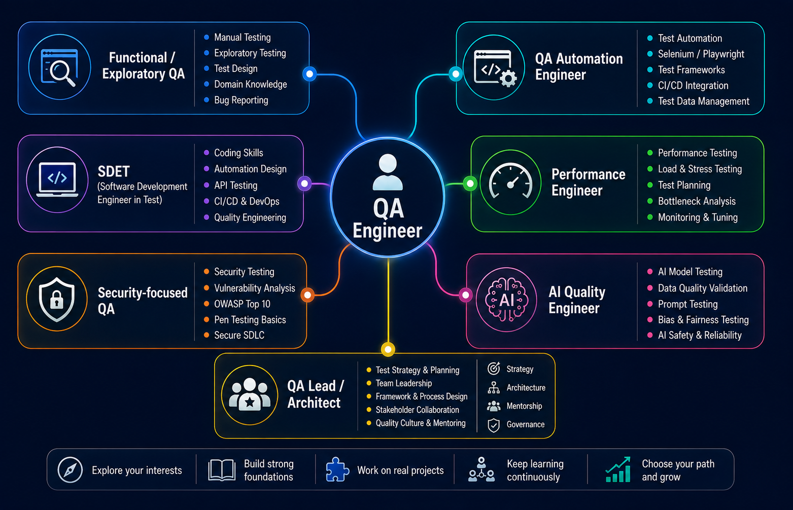 QA career paths from QA engineer to SDET and QA architect